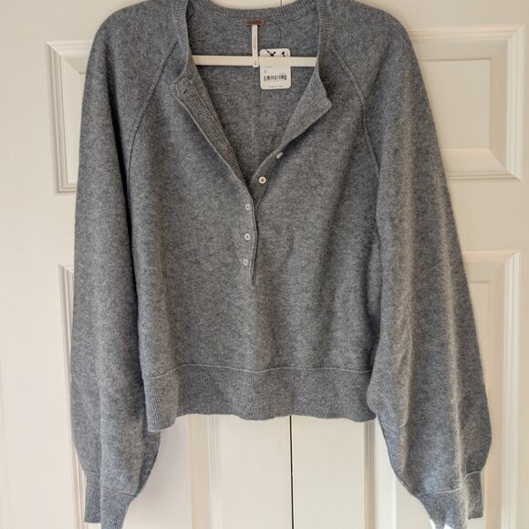 Free People Charcoal V-Neck Sweater - Picture 6 of 10